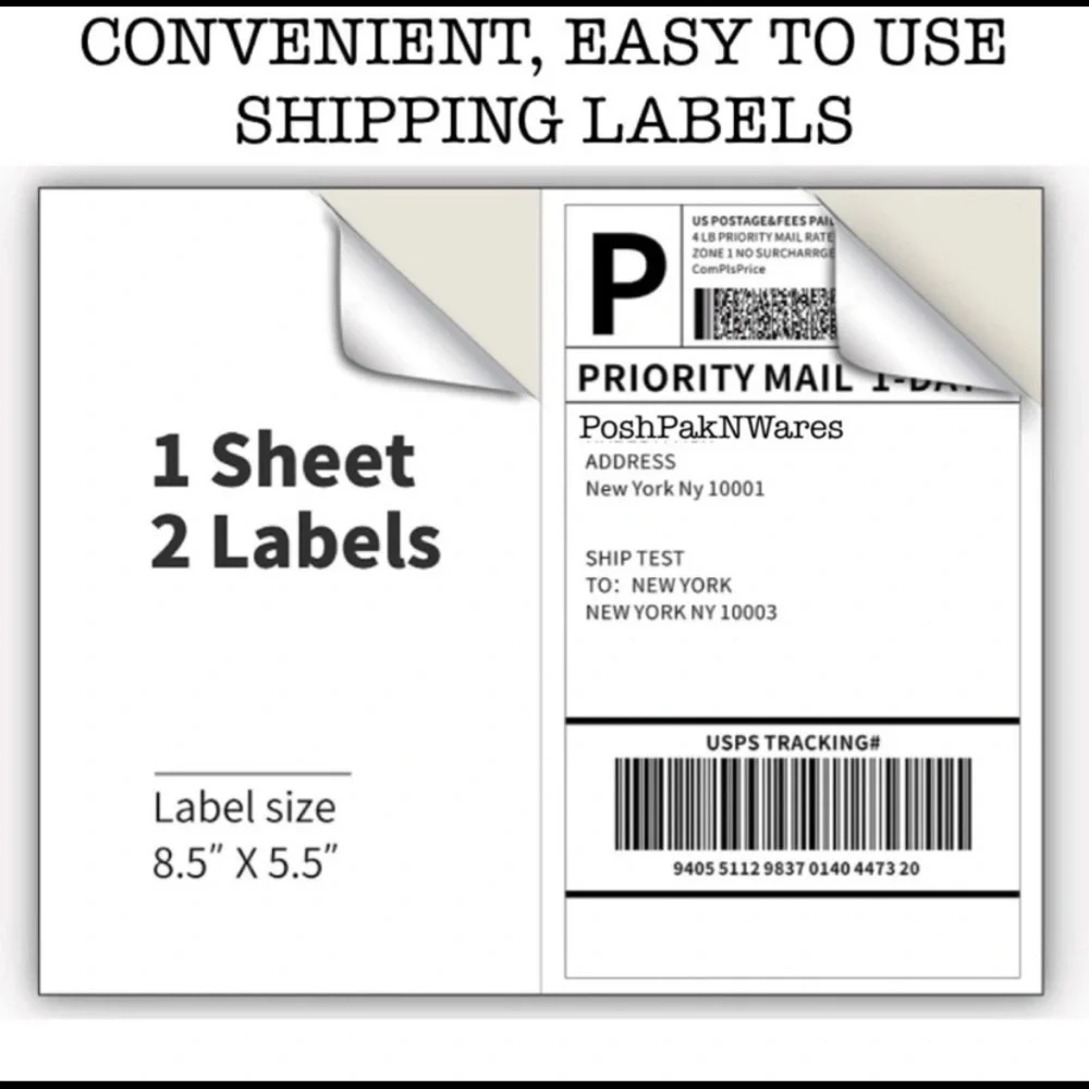 100 Blank Shipping Labels = 50 sheets Fixed price